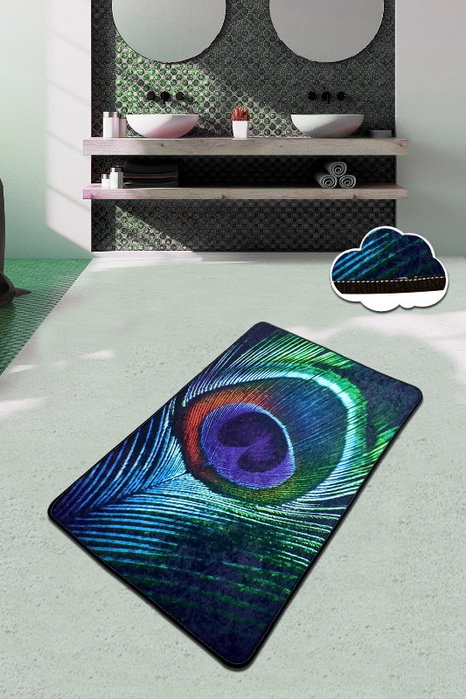 Mijölnir Alfombrilla de baño Peacock 80 x 100 cm Multicolor Mijölnir Alfombrilla de baño Peacock 80 x 100 cm Multicolor